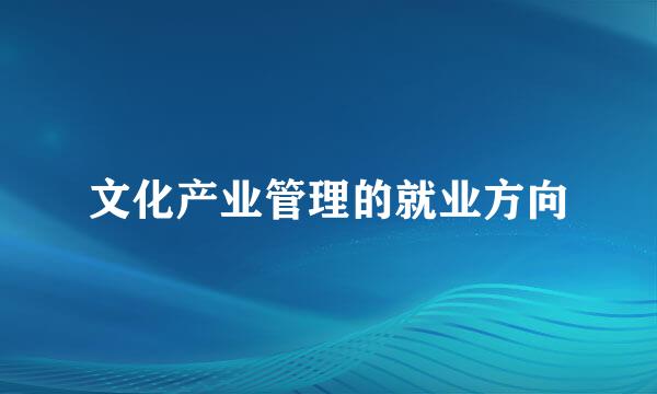 文化产业管理的就业方向