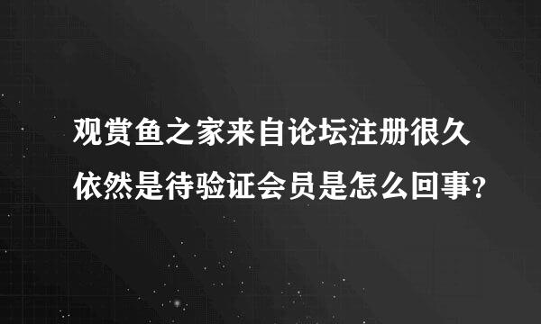 观赏鱼之家来自论坛注册很久依然是待验证会员是怎么回事？