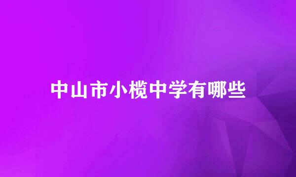 中山市小榄中学有哪些