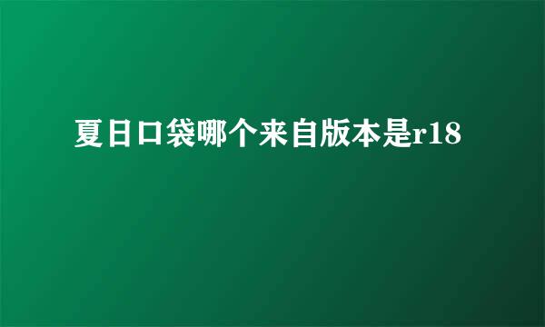 夏日口袋哪个来自版本是r18