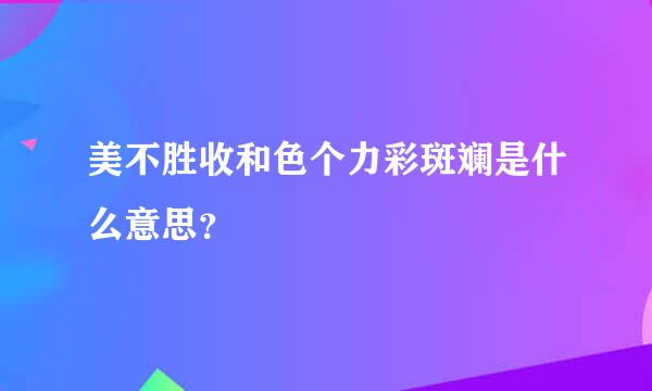 美不胜收和色个力彩斑斓是什么意思？