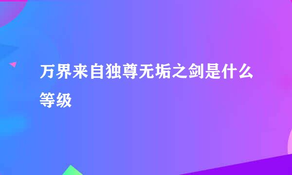 万界来自独尊无垢之剑是什么等级