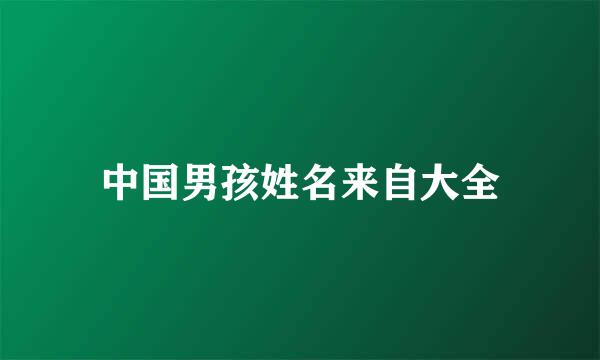 中国男孩姓名来自大全