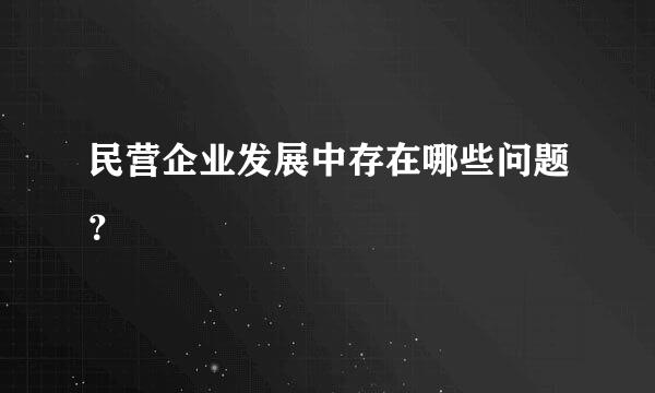 民营企业发展中存在哪些问题？