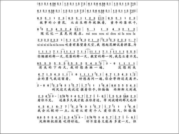 周杰伦《晴天》简谱