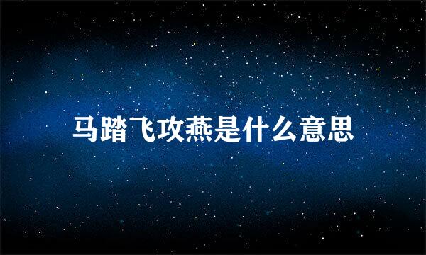 马踏飞攻燕是什么意思