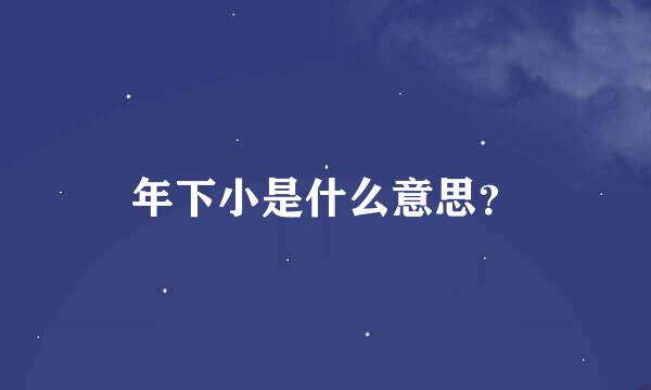 年下小是什么意思？