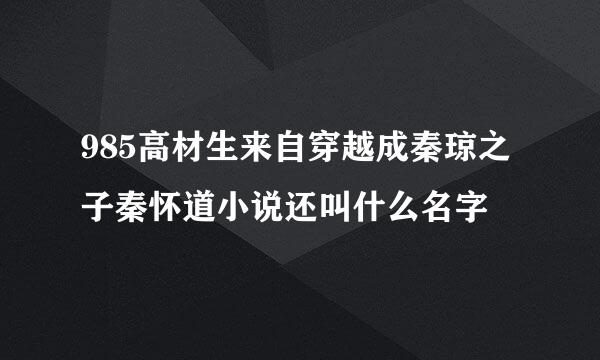 985高材生来自穿越成秦琼之子秦怀道小说还叫什么名字