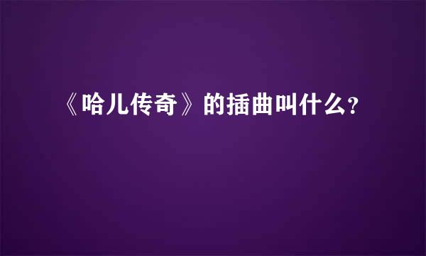 《哈儿传奇》的插曲叫什么？