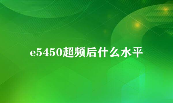 e5450超频后什么水平