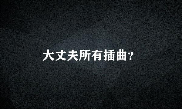 大丈夫所有插曲？