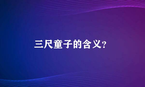 三尺童子的含义？