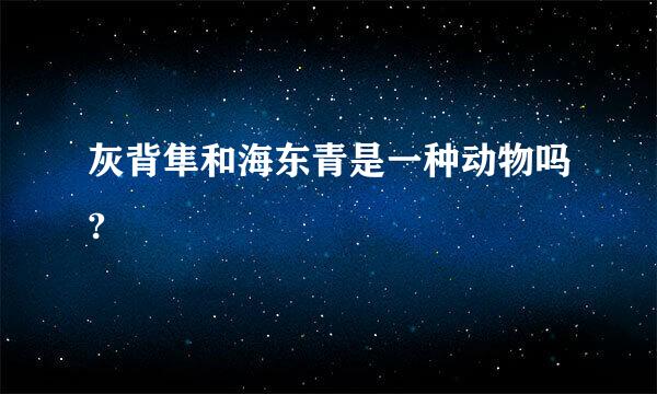 灰背隼和海东青是一种动物吗?