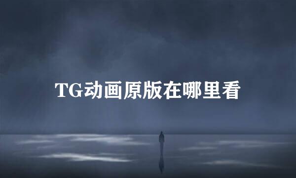 TG动画原版在哪里看