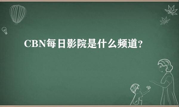 CBN每日影院是什么频道？