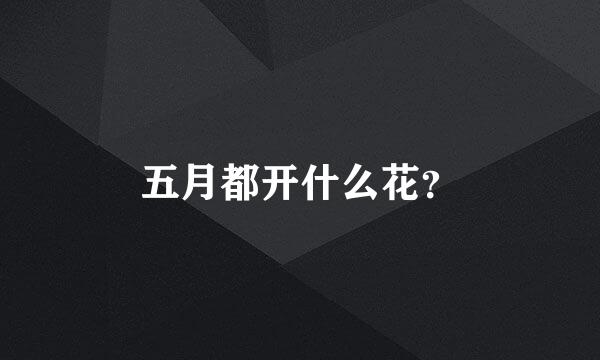 五月都开什么花？