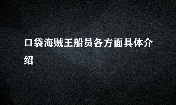 口袋海贼王船员各方面具体介绍