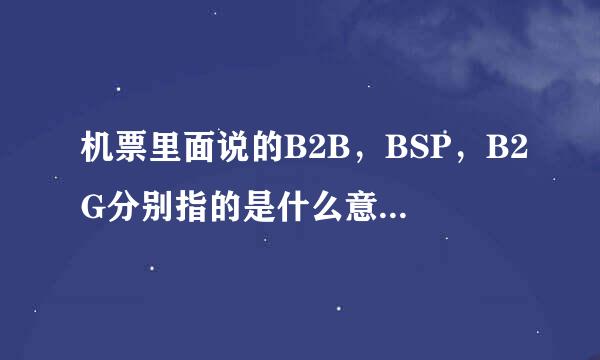 机票里面说的B2B，BSP，B2G分别指的是什么意思呢，求专业人士解答谢谢喜有据眼资议如艺察也