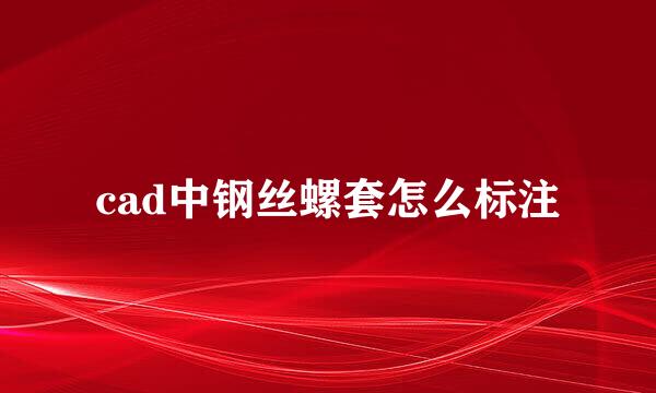 cad中钢丝螺套怎么标注