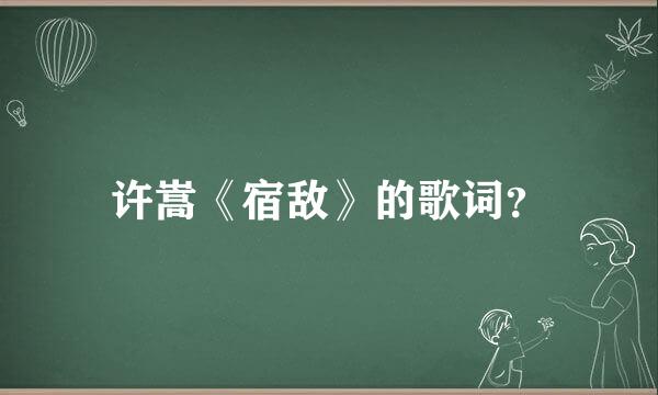 许嵩《宿敌》的歌词？