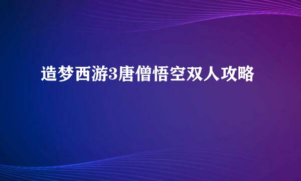 造梦西游3唐僧悟空双人攻略
