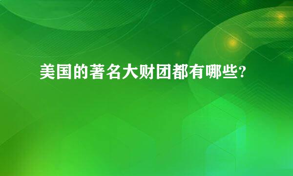 美国的著名大财团都有哪些?
