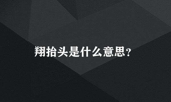 翔抬头是什么意思？