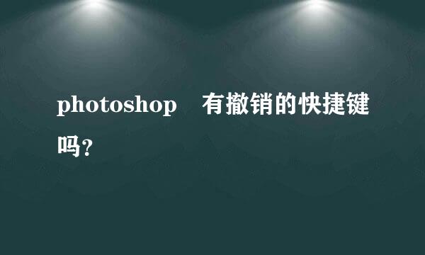 photoshop 有撤销的快捷键吗？