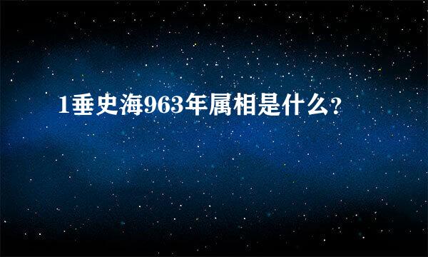 1垂史海963年属相是什么？