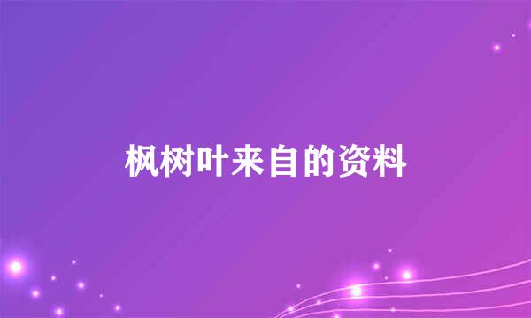 枫树叶来自的资料