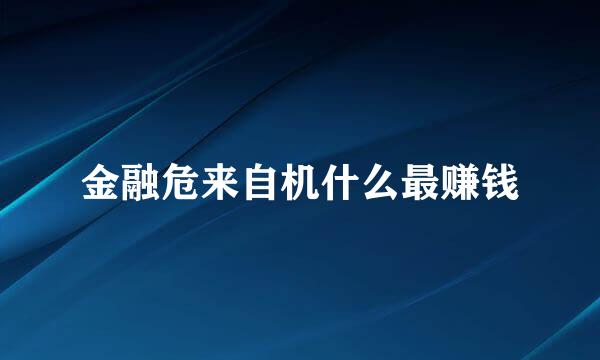 金融危来自机什么最赚钱