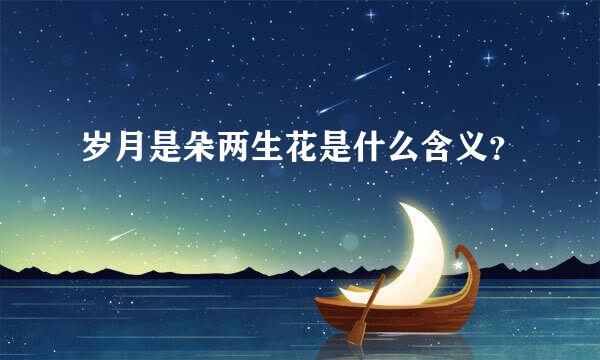 岁月是朵两生花是什么含义？