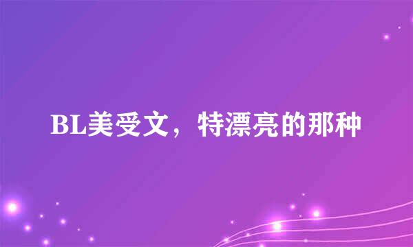 BL美受文，特漂亮的那种