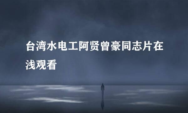 台湾水电工阿贤曾豪同志片在浅观看