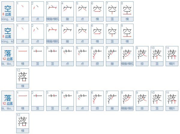 空空落落读音是什么?