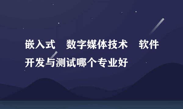嵌入式 数字媒体技术 软件开发与测试哪个专业好