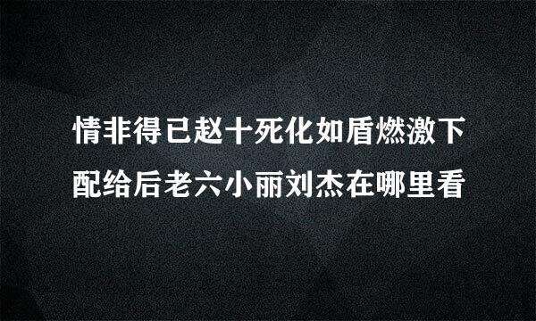 情非得已赵十死化如盾燃激下配给后老六小丽刘杰在哪里看