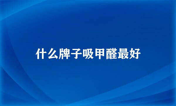 什么牌子吸甲醛最好