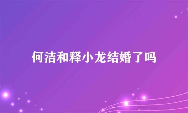何洁和释小龙结婚了吗