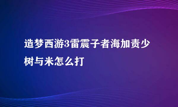 造梦西游3雷震子者海加责少树与米怎么打