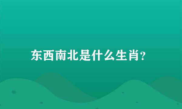 东西南北是什么生肖？