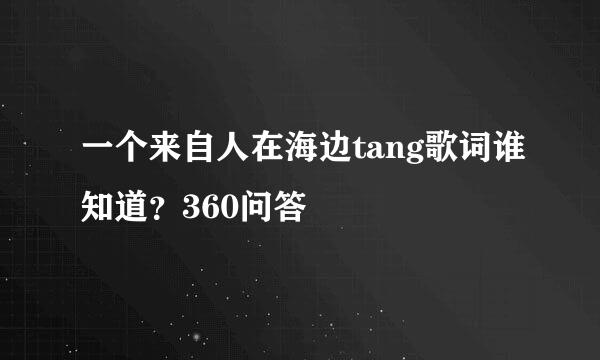 一个来自人在海边tang歌词谁知道？360问答