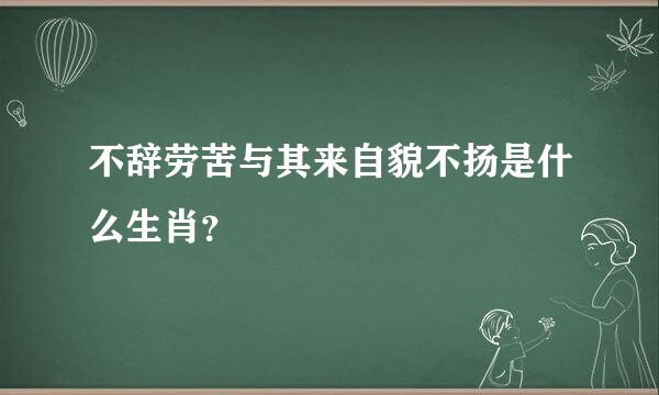 不辞劳苦与其来自貌不扬是什么生肖？