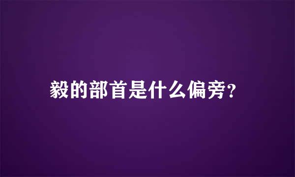 毅的部首是什么偏旁？