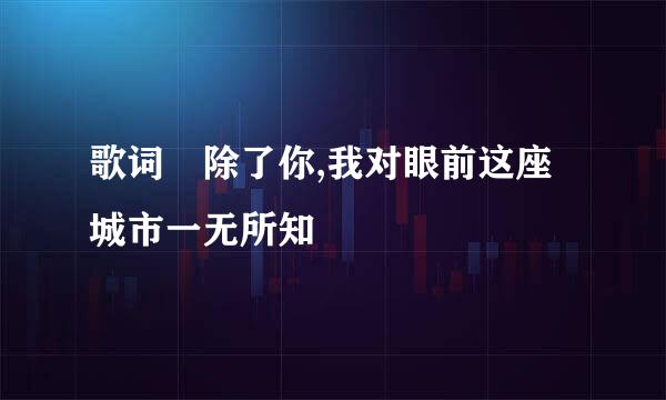 歌词 除了你,我对眼前这座城市一无所知