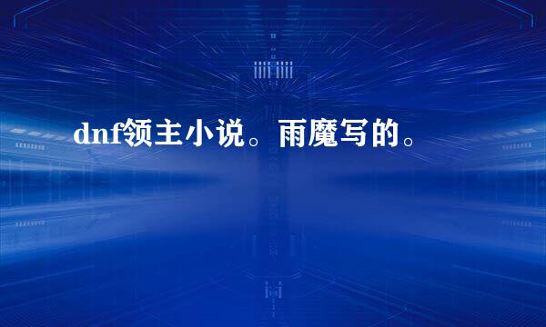 dnf领主小说。雨魔写的。