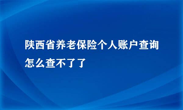 陕西省养老保险个人账户查询怎么查不了了
