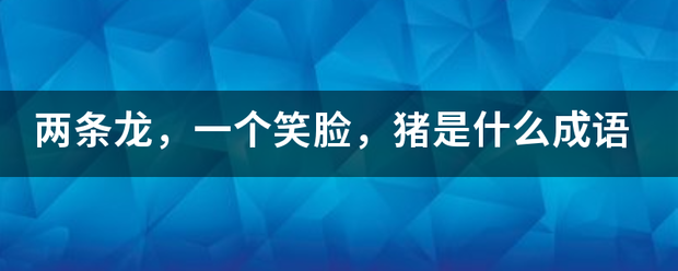 两条龙，一个笑脸，猪是什么成语