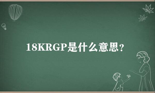 18KRGP是什么意思？