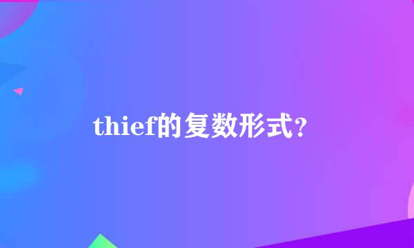 thief的复数形式？